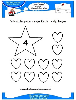 Çocuklar İçin Sayılar Çalışma Sayfaları 